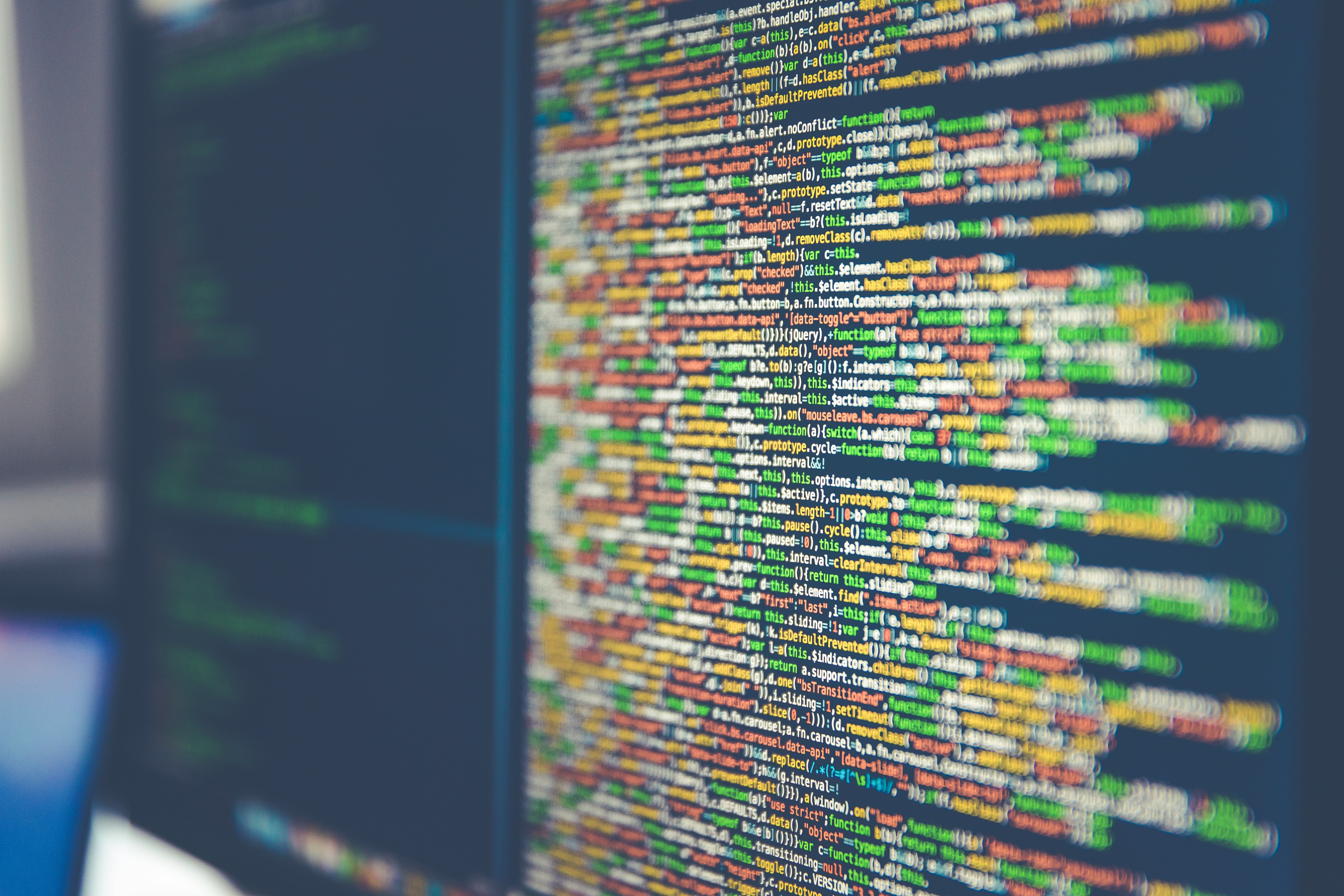 Coded language on a computer screen.