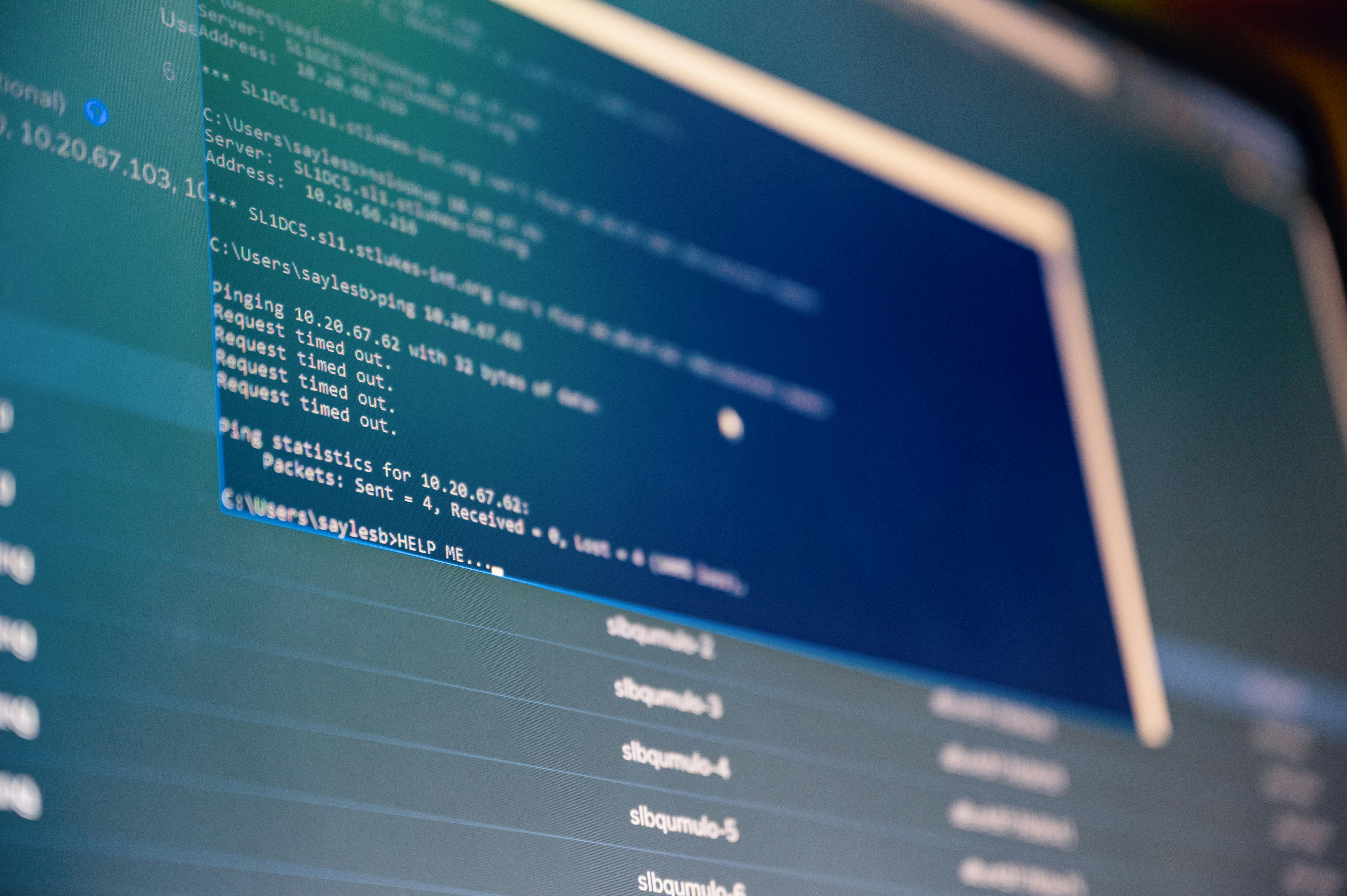 Screen with simulation code